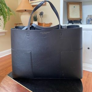 Tory Burch Triple Compartment Block-T Tote with shoulder strap